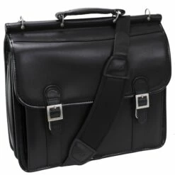McKlein USA Halsted 15.6" Leather Double Compartment Laptop Briefcase Assorted Colors -SAMSONITE Store McKlein USA Halsted Leather Double Compartment Laptop Case black strap