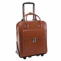 Front Page 32 McKlein USA La Grange Leather Vertical Detachable Wheeled Ladies Laptop Briefcase Assorted Colors