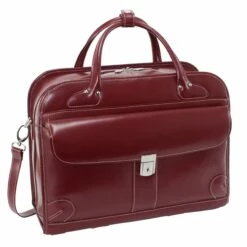 McKlein USA Lakewood Leather Fly Through Ladies Briefcase Assorted Colors -SAMSONITE Store McKlein USA Lakewood Leather Fly Through Ladies Briefcase red case