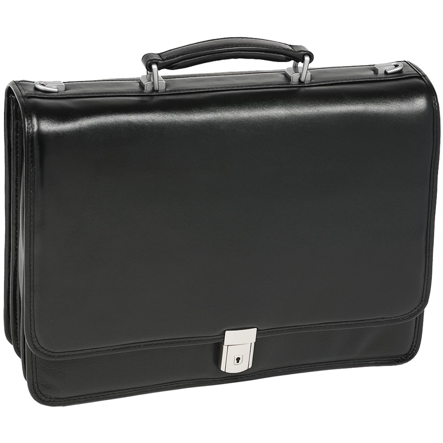 McKlein USA River North 15.4" Leather Triple Compartment Laptop Briefcase Black 3 McKlein USA River North 15.4" Leather Triple Compartment Laptop Briefcase Black