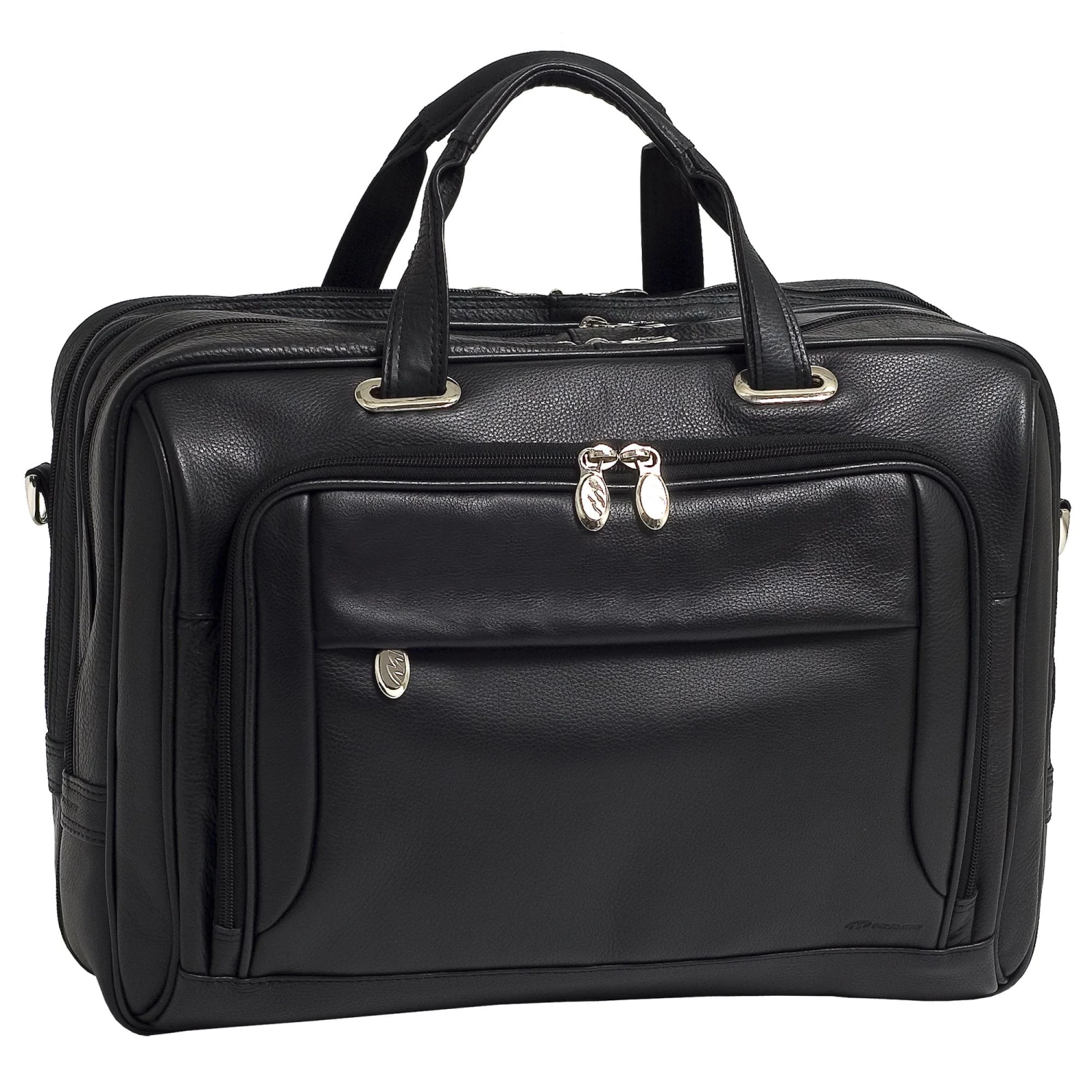 McKlein USA West Loop 15.6" Leather Expandable Double Compartment Briefcase Black 3 McKlein USA West Loop 15.6" Leather Expandable Double Compartment Briefcase Black