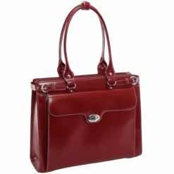 McKlein USA Winnetka 15.4" Leather Ladies' Laptop Briefcase With Removable Sleeve Assorted Colors -SAMSONITE Store McKlein USA Winnetka Leather Ladies Briefcase w Removable Sleeve red
