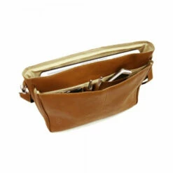 Piel Leather Professional Laptop Messenger Bag Assorted Colors -SAMSONITE Store PROFESSIONAL LAPTOP MESSENGER saddle open