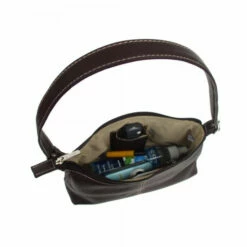 Piel Leather Mini Shoulder Bag Assorted Colors -SAMSONITE Store SHOULDER MINI choco open