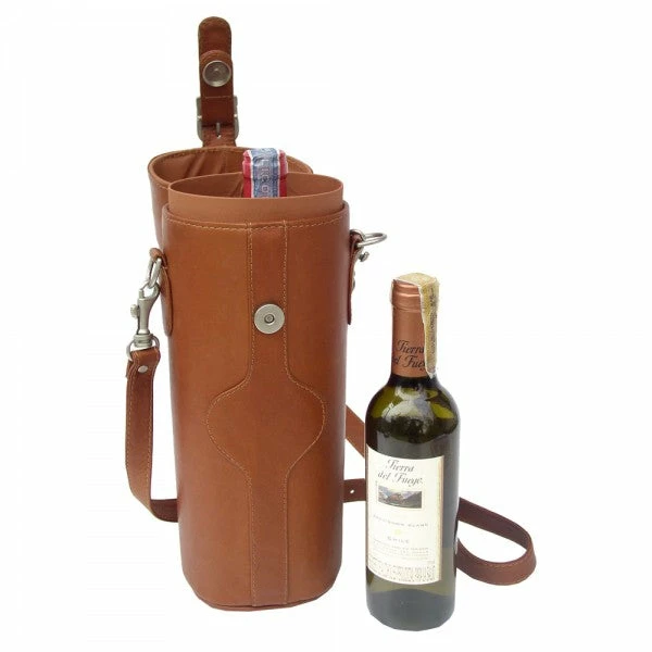 Piel Leather Single Deluxe Wine Carrier Assorted Colors 5 Piel Leather Single Deluxe Wine Carrier Assorted Colors - Image 3