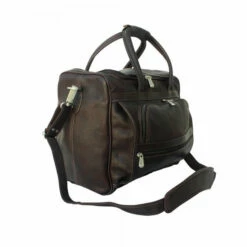 Piel Leather Small Computer Carry On Bag Assorted Colors -SAMSONITE Store SMALL COMPUTER CARRY ON BAG choco side