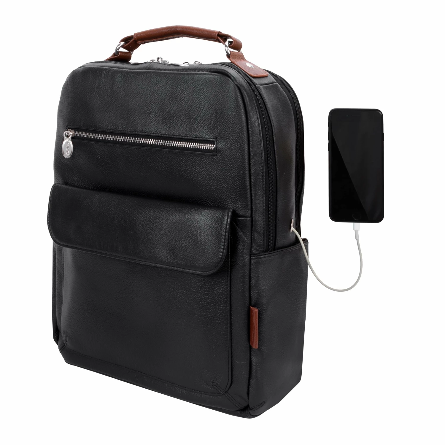 McKlein 17"" Leather Two-Tone Dual-Compartment Laptop Backpack 9 McKlein 17"" Leather Two-Tone Dual-Compartment Laptop Backpack - Image 7