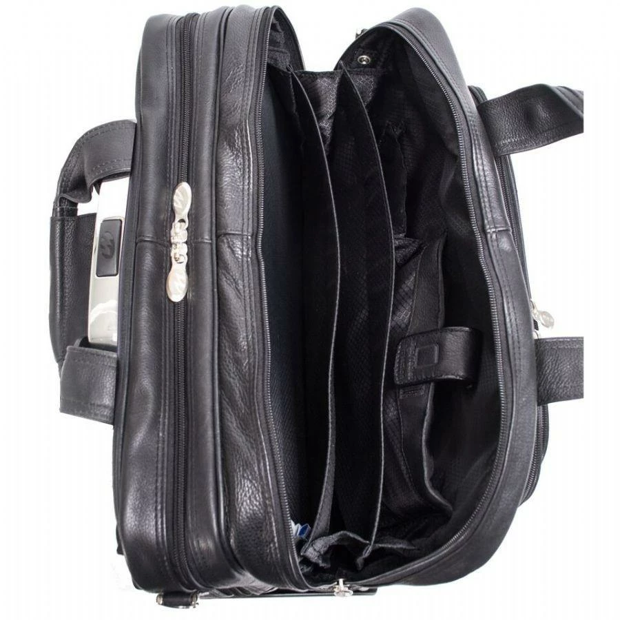 McKlein USA Gold Coast Leather 17" Detachable Wheeled Laptop Case Black 5 McKlein USA Gold Coast Leather 17" Detachable Wheeled Laptop Case Black - Image 3