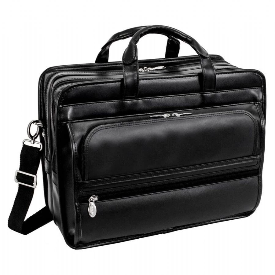 McKlein USA Franklin 15.6" Leather Detachable Wheeled Laptop Briefcase Black 4 McKlein USA Franklin 15.6" Leather Detachable Wheeled Laptop Briefcase Black - Image 2