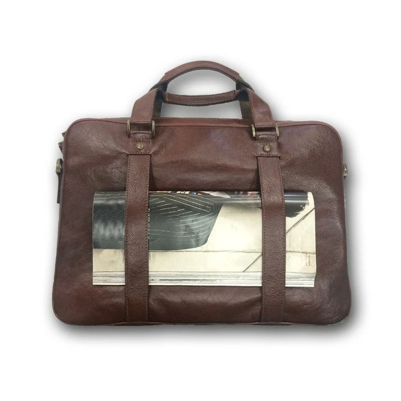 Boconi Becker Zip Brief In Whiskey With Gingham 7 Boconi Becker Zip Brief In Whiskey With Gingham - Image 5