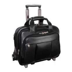 Front Page 9 McKlein USA Damen 17" Leather Patented Detachable Wheeled Laptop Briefcase Assorted Colors
