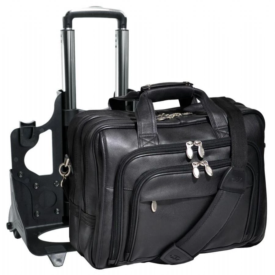 McKlein USA Gold Coast Leather 17" Detachable Wheeled Laptop Case Black 4 McKlein USA Gold Coast Leather 17" Detachable Wheeled Laptop Case Black - Image 2