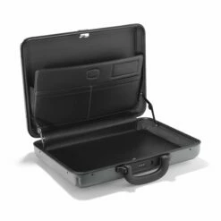 Zero Halliburton Edge Lightweight Medium Attaché Case -SAMSONITE Store zero edge large attache grey open