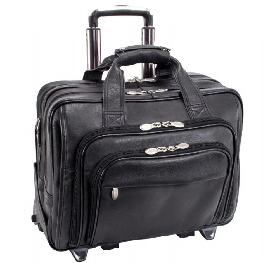 McKlein USA Gold Coast Leather 17" Detachable Wheeled Laptop Case Black 3 McKlein USA Gold Coast Leather 17" Detachable Wheeled Laptop Case Black